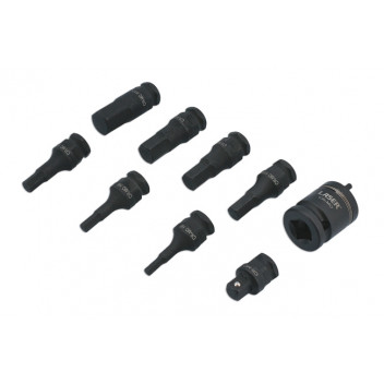 LASER Dual Drive Hex Impact Bit Socket Set 9pc