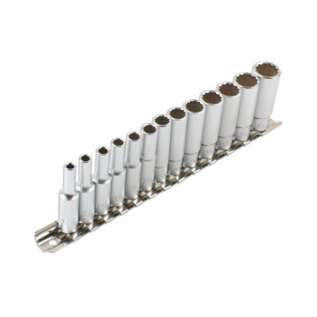 LASER Bi-Hex Deep Socket Set 1/4D 13pc"