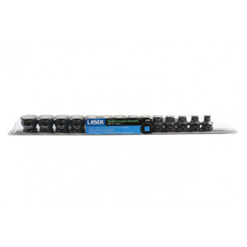 LASER Stubby Impact Sockets 3/8D 14pc"