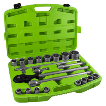 21 Pieces Tool Case With 3/4 Hex Sockets - Zinc Finish"
