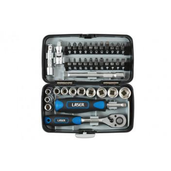 LASER Socket & Bit Set 1/4D 38pc"