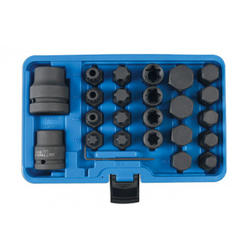 LASER Socket & Bit Set 3/4D & 1"D 24pc"