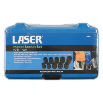 LASER Impact Socket Set 1/2D 10pc"