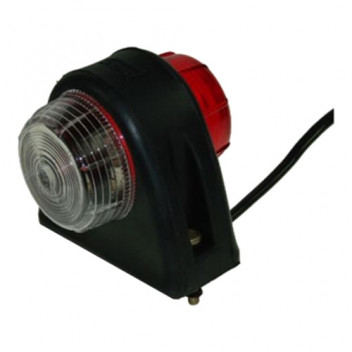 12v Rubber Red/White Side Marker Lamp (Britax 428)