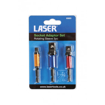 LASER Socket Adaptor Set - Rotating Sleeve 3pc