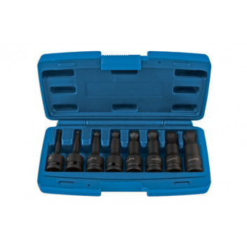 LASER Ball End Impact Hex Socket Bit Set 1/2D 8pc"