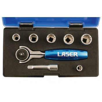 LASER Alldrive Socket Set 1/4D 8pc"