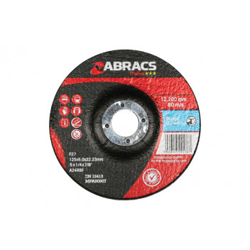 CONNECT Abracs Metal Grinding Discs 125mm x 6.0mm Pack 10