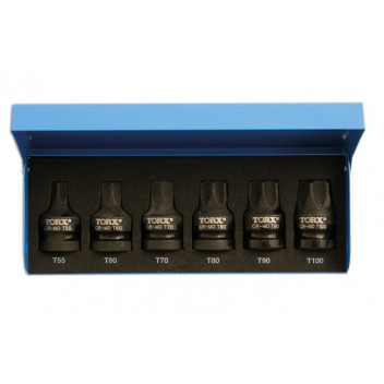 LASER Torx® Bit Set 6pc 1/2D"