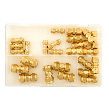 CONNECT Assorted Brass Tube Couplings MM Box Qty 25