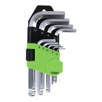 9 Pieces Short Hex Key Set With Round Tip