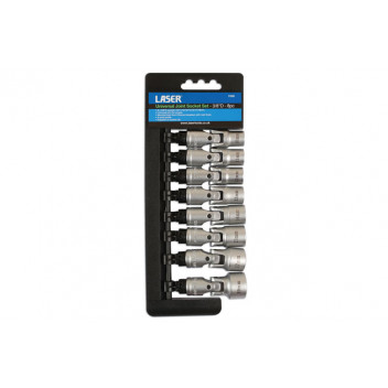 LASER Universal Joint Socket Set  8pc 3/8D"