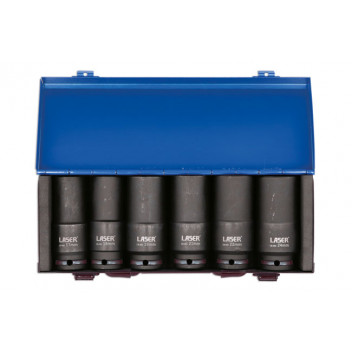 LASER Weighted Socket Set 1/2D 6pc"