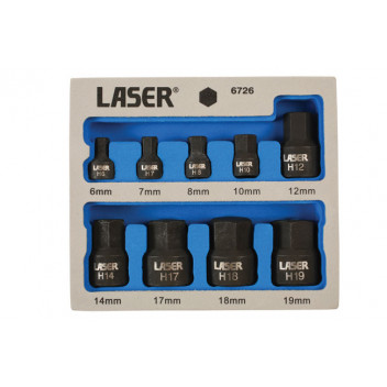 LASER Low Profile Hex Socket Bit Set 9pc