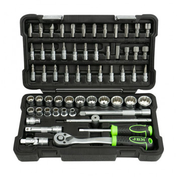 59 Pieces Tool Case With 3/8 12-Edge Sockets - Zinc Finish"