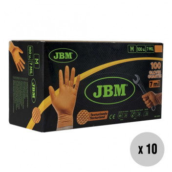 (SINGLE) Medium Orange Diamond Grip Nitrile Gloves 7ml