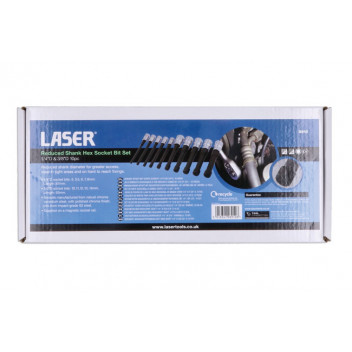 LASER Reduced Shank Hex Socket Bit Set 1/4D & 3/8"D 10pc"