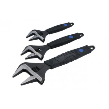 LASER Wide Mouth Adjustable Wrench Set 3pc