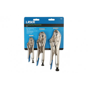 LASER Locking Grip Wrench Set 3 pc