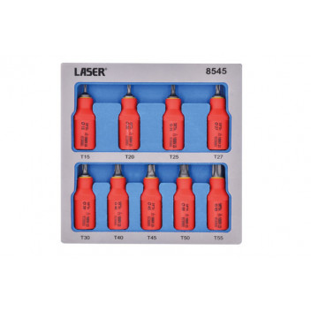 LASER Insulated Star Bit Socket Set 3/8D 9pc"