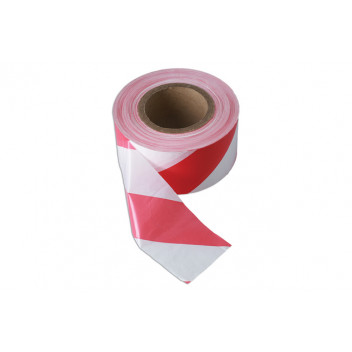 CONNECT Red & White Barrier Tape 75mm x 500m Non Adhesive 1p