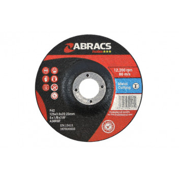 CONNECT Abracs 125mm x 3.0mm DPC Metal Cutting Discs Pk 10