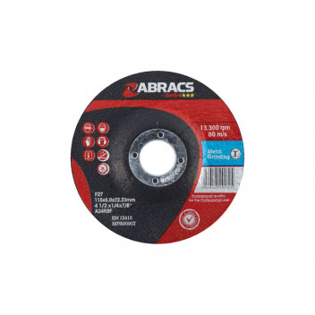 CONNECT Abracs Metal Grinding Discs 115mm x 6.0mm Pack 10