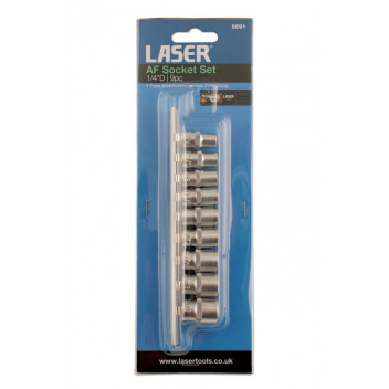 LASER AF Socket Set 1/4D 9pc"