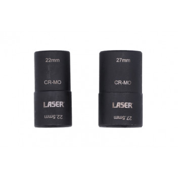 LASER DOUBLE ENDED DAMAGED WHEEL NUT SOCKET SET 2PC