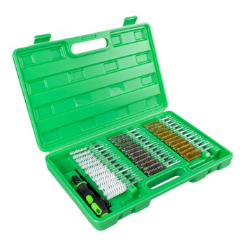 SET OF 38 WIRE AND PLASTIC BRUSHES