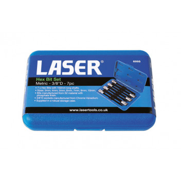 LASER Hex Bit Set Metric  3/8D 7pc"