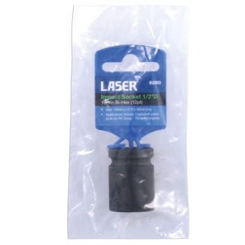 LASER 19mm Bi-Hex Impact Socket 1/2D"