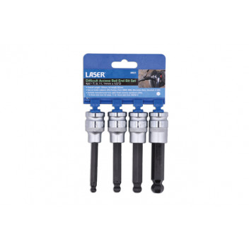 LASER Difficult Access Ball End Bit Set 4pc