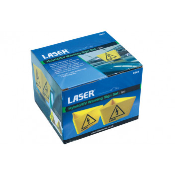LASER Hybrid /EV Warning Sign 2pc Set