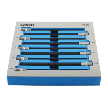 LASER Hex Bit Set -  Ball End  3/8D 9pc"