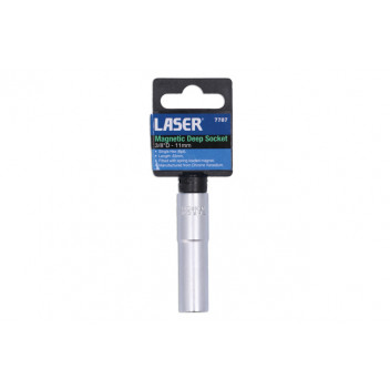 LASER Magnetic Deep Socket 3/8D 11mm"