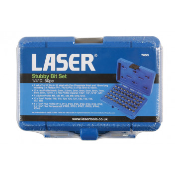 LASER Stubby Bit Set 1/4 D 50pc