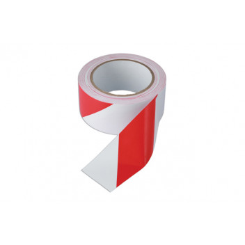 CONNECT Red & White Barrier Tape 50mm x 33m Adhesive 1pc