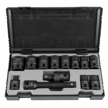 13 Piece 1/2 Impact Socket Set Hex Adapter"