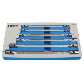 LASER Double Flexible Socket Wrench Set 6pc