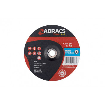 CONNECT Abracs Metal Grinding Discs 230mm x 6.0mm Pack 5