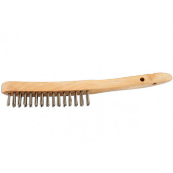 CONNECT 2-Row Wooden Handle Wire Scratch Brush Pack 4