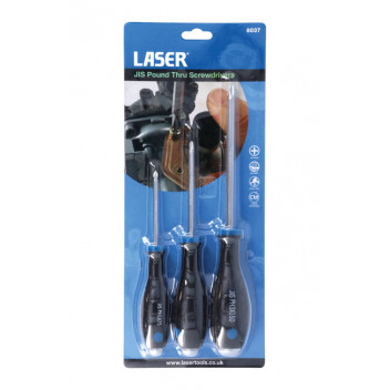 LASER JIS Pound Thru Screwdrivers 3pc