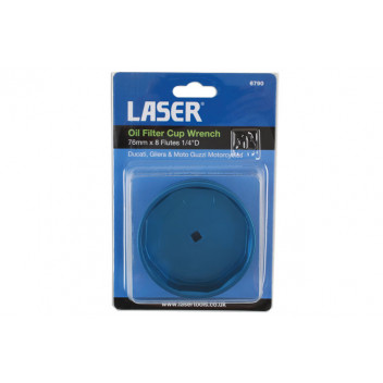 LASER Oil Filter Cup Wrench 76mm x 8 flutes 1/4D"