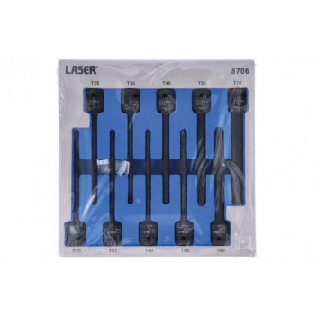 LASER Star Impact Bit Set 150mm Length 10pc 1/2D"