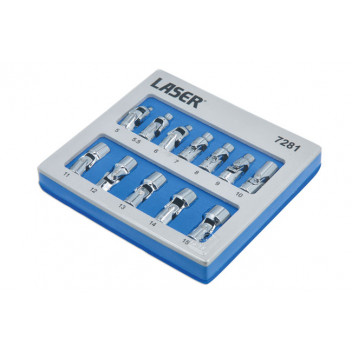 LASER Universal Joint Socket Set 1/4D 12pc"