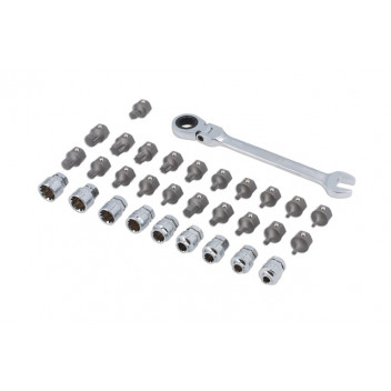 LASER Low Profile Bit & Alldrive Go Thru Socket Set 31pc