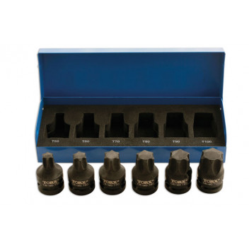 LASER Torx® Bit Set 6pc 1/2D"