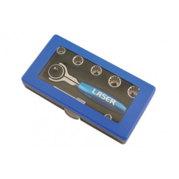 LASER Alldrive Socket Set 1/4D 8pc"