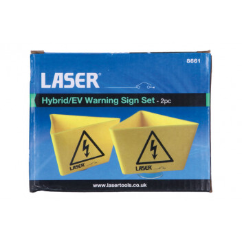 LASER Hybrid /EV Warning Sign 2pc Set